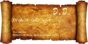 Drabik Dávid névjegykártya